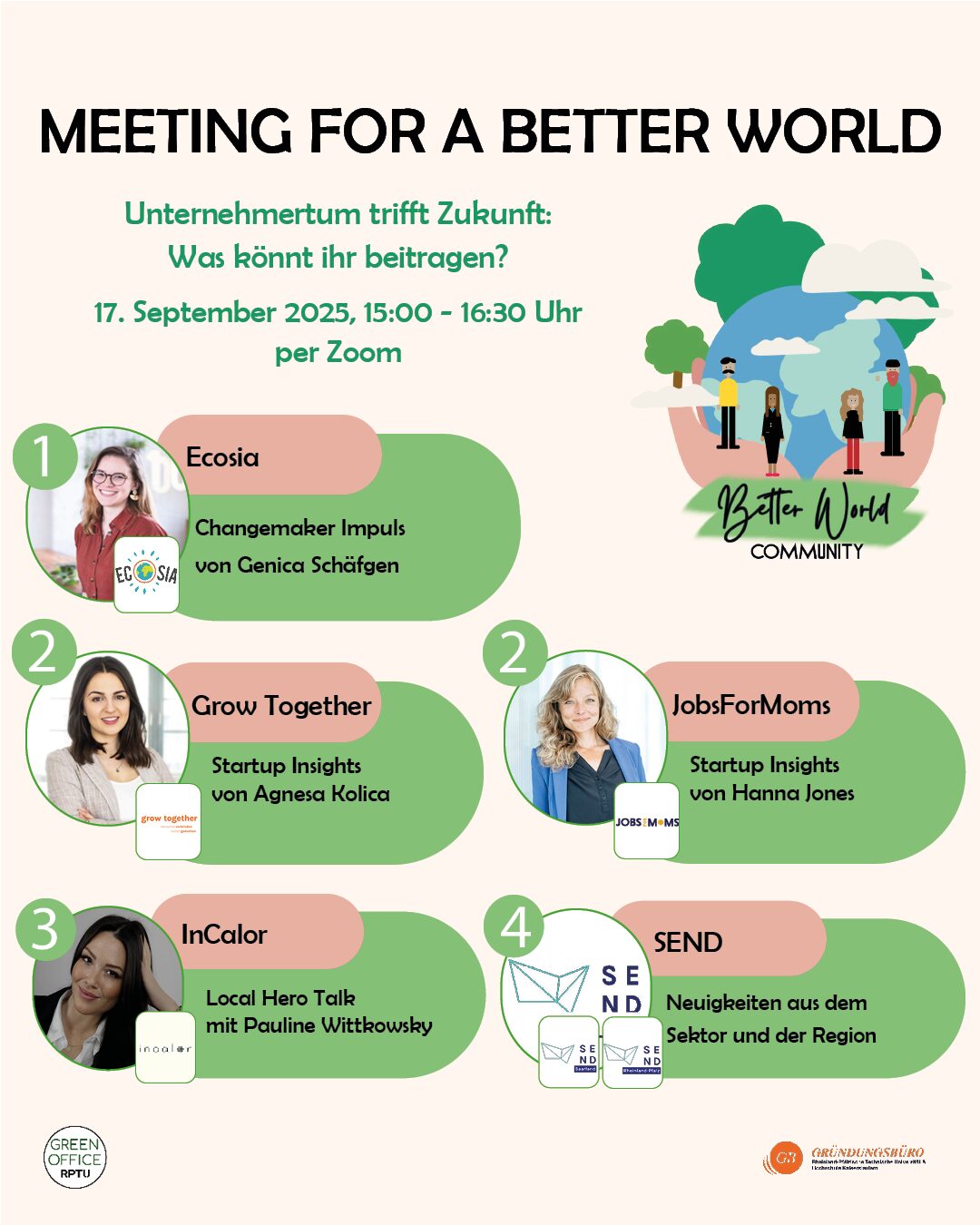 Rahmen und Referenten der Veranstaltung Better World Meeting
