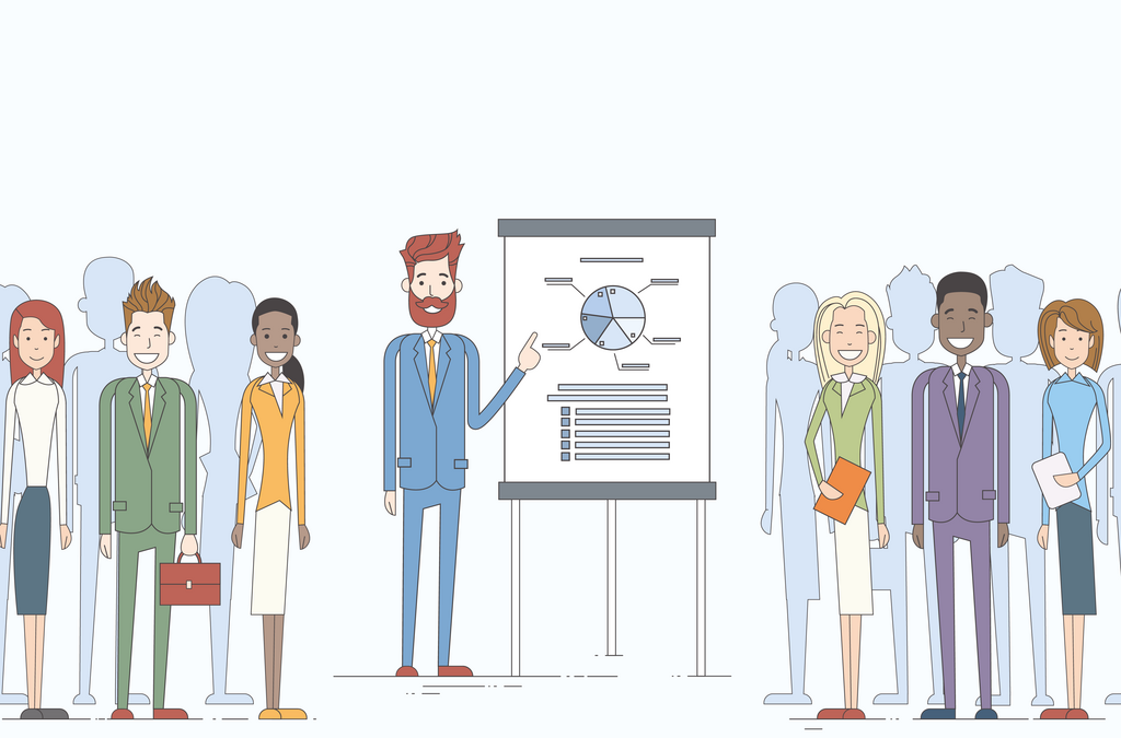 Grafik die eine Workshopsituation zeigt.