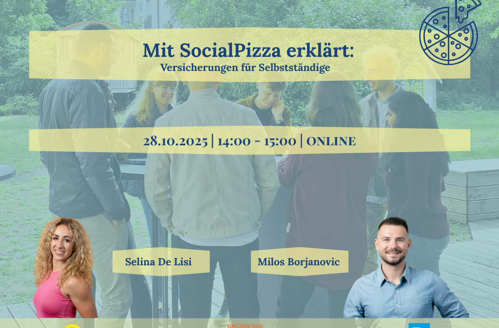 Online-Event: SocialPizza erklärt Versicherungen für Selbstständige, 28.10.2025“