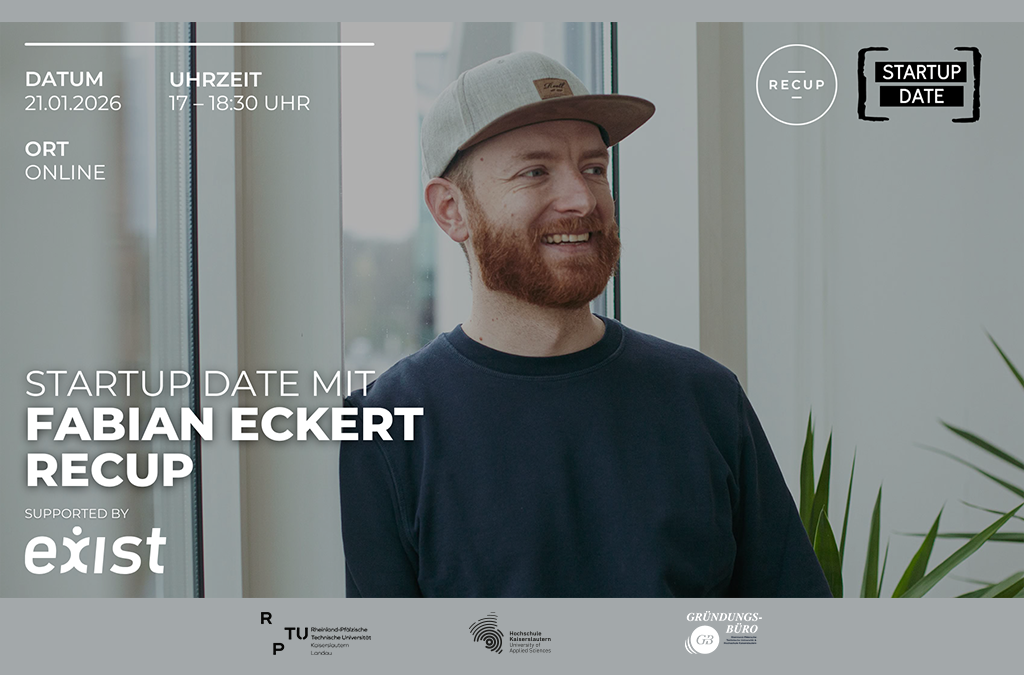 Grafik zum Startup Date mit Fabian Eckert von RECUP am 21.01.2026,